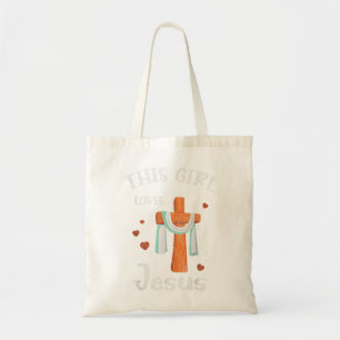 Dit meisje houdt van Jezus Tiener Kinder vrouwen C Tote Bag