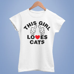 Dit meisje houdt van katten t-shirt