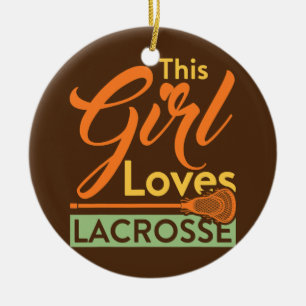 Dit meisje houdt van Lacrosse Player Stick Keramisch Ornament