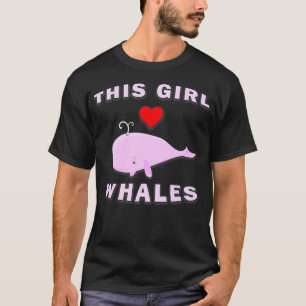 Dit meisje houdt van roze walvissen t-shirt