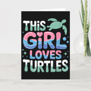 Dit meisje houdt van schildpadden oceaan zeeleven  kaart