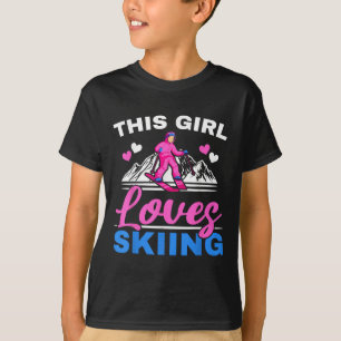 Dit meisje houdt van skiën wintersport sneeuw t-shirt