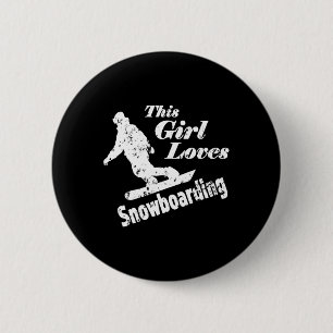 Dit meisje houdt van snowboarden - leuk cadeau voo ronde button 5,7 cm
