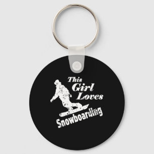 Dit meisje houdt van snowboarden - leuk cadeau voo sleutelhanger