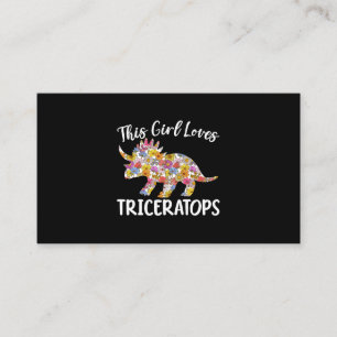 Dit meisje houdt van Triceratops Dinosaur Prehisto Visitekaartje