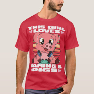 Dit meisje houdt van Varkens en gamerpremium voor T-shirt