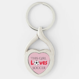 Dit meisje houdt van voetbal - Voetbal Sleutelhanger