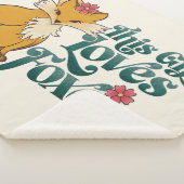 Dit meisje houdt van vossen met bloemen sherpa deken (3/4)