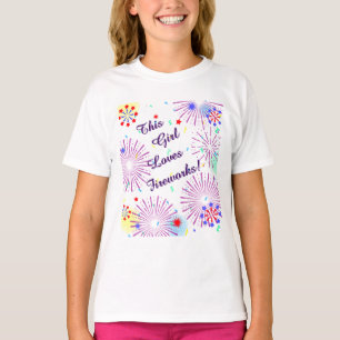 Dit meisje houdt van vuurwerk! 4 juli T-shirt