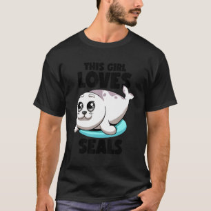 Dit meisje houdt van zeehonden met een vet Chubby- T-shirt
