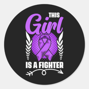 Dit meisje is een vechter Epilepsie Overlever Epil Ronde Sticker