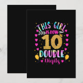 Dit meisje is nu 10 Dubbele cijfers Tie Dye Kaart (Voorkant / Achterkant)