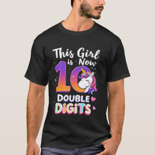 Dit meisje is nu 10 dubbele cijfers Verjaardag Sch T-shirt