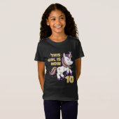 Dit meisje is nu 10th Birthday meisje met twee cij T-shirt (Voorkant volledig)