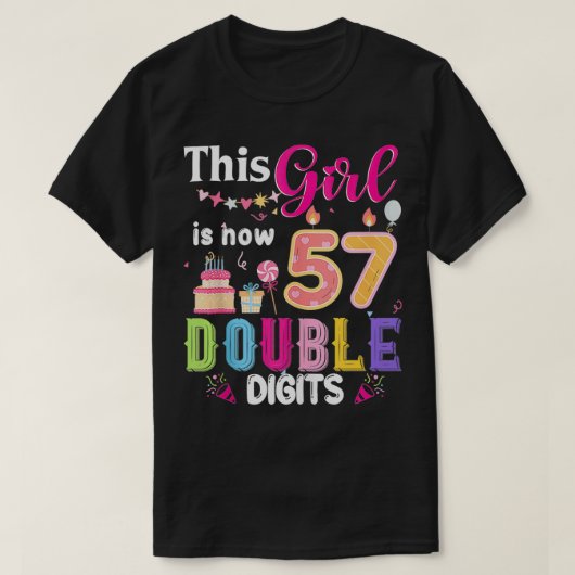 Dit meisje is nu 57 1967 jaar dubbele cijfers gebo t-shirt (Design voorkant)