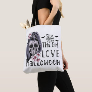 Dit meisje is verliefd op Halloween Draagtas