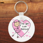 Dit meisje kan T-shirts en geschenken dansen Sleutelhanger (Voorkant)