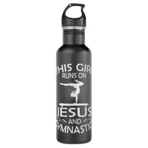 Dit meisje loopt op Jezus en Gymnastiek voor vrouw Waterfles