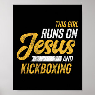 Dit Meisje Loopt Op Jezus En Kickboksen Poster