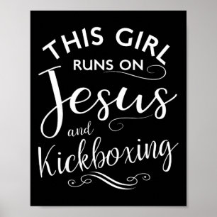 Dit Meisje Loopt Op Jezus En Kickboksen Vechtkunst Poster