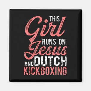 Dit Meisje Loopt Op Jezus En Muay Thai Nederlandse Magneet