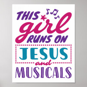 Dit meisje loopt op Jezus en Musicals Poster