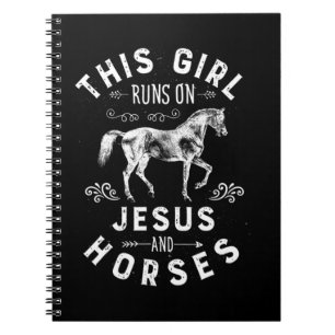 Dit meisje loopt op Jezus en paarden die Eq ruiken Notitieboek