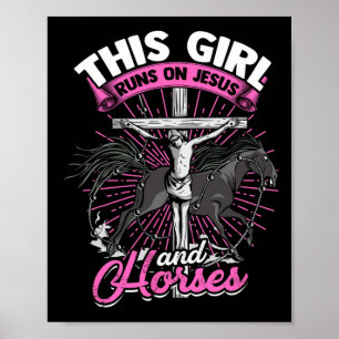 Dit meisje loopt op Jezus en paarden - Horseback R Poster