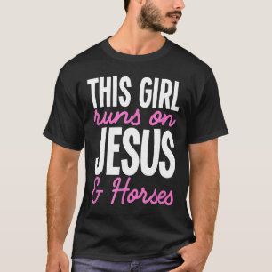 Dit Meisje Loopt Op Jezus En Paarden Schattig Paar T-shirt