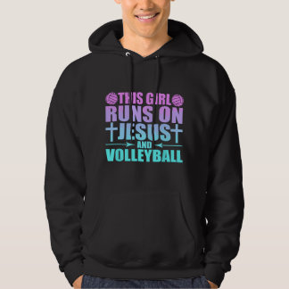 Dit Meisje Loopt Op Jezus En Volleybal Nieuwigheid Hoodie