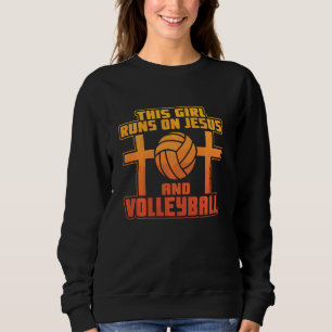 Dit meisje loopt op Jezus en Volleybal Trui