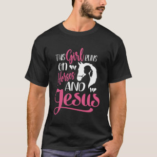 Dit Meisje loopt op Paarden en Jesus Christelijke T-shirt
