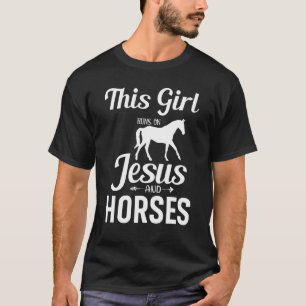 Dit Meisje Loopt Op Paarden & Jezus Christelijke R T-shirt