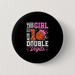 Dit meisje nu 10 dubbele cijfers Sketll 10 jaar ou Ronde Button 5,7 Cm