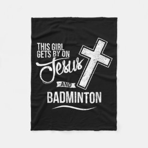 Dit Meisje Redt Zich Met Jezus En Badminton Badmin Fleece Deken
