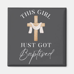 Dit meisje werd gedoopt Christelijke doop die ik b Magneet