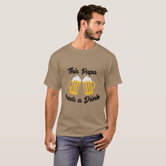 Dit papier heeft een bier nodig t-shirt (Voorkant volledig)