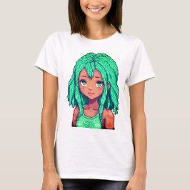 Dit pixel-art personage, "Emerald Dreamer," straal T-shirt