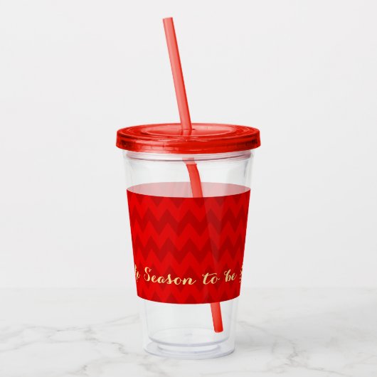Dit seizoen is Jolly Kerstmis Red Modern Acryl Drinkbeker (Links)