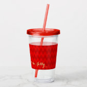 Dit seizoen is Jolly Kerstmis Red Modern Acryl Drinkbeker (Achterkant)