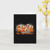 Dit seizoen pompoen kruiden latte gouden Halloween Kaart (Gele Bloem)