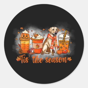 Dit seizoen pompoen kruiden latte gouden Halloween Ronde Sticker