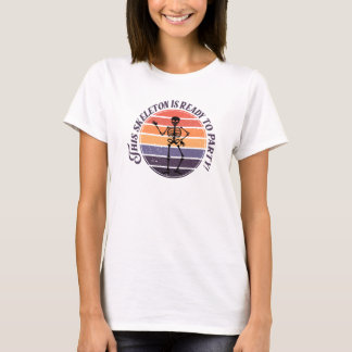 Dit skelet is klaar om te feesten, Halloween, T-shirt
