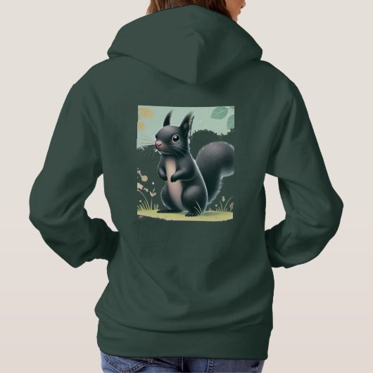 "Dit unieke ontwerp toont een nieuwsgierig zwart Hoodie (Achterkant)