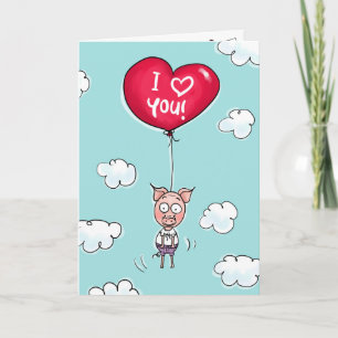 Dit varken houdt van je. feestdagen kaart