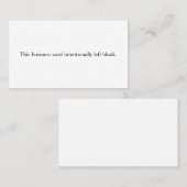 Dit visitekaartje heeft opzettelijk leeg gelaten (Voorkant / Achterkant)