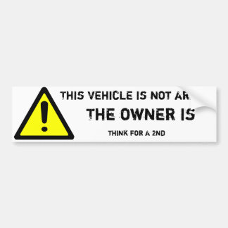 Dit voertuig is niet bewapend bumpersticker