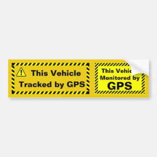 Dit voertuig wordt bewaakt door een GPS Dual Stick Bumpersticker