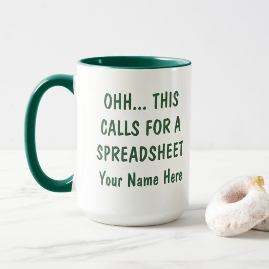 Dit vraagt om een spreadsheet, grappige accountant mok (Met donut)