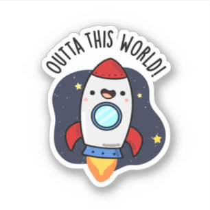 Dit wereldschimnige Rocket Pun Sticker